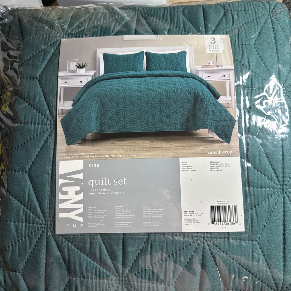 VCNY Home Kaleidoscope 3-Pc. King Set Green